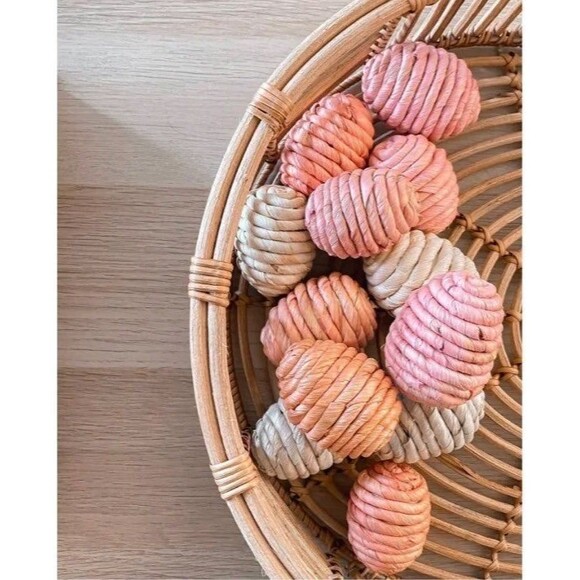 Corn Husk Egg Vase Filler Easter Holiday Spring Decor Pink and Cream NIB - Picture 6 of 7